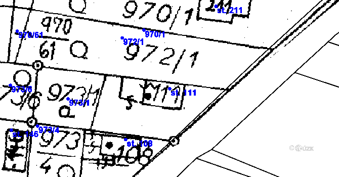 Parcela st. 111 v KÚ Puclice, Katastrální mapa
