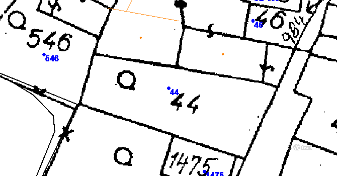 Parcela st. 44 v KÚ Puclice, Katastrální mapa