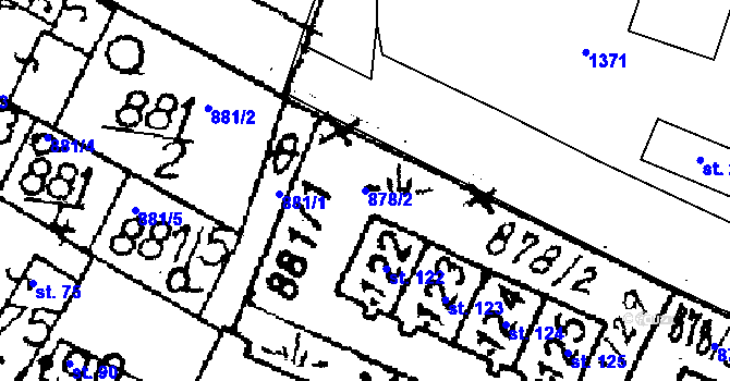 Parcela st. 878/2 v KÚ Puclice, Katastrální mapa