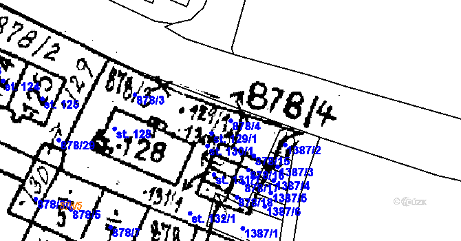 Parcela st. 878/4 v KÚ Puclice, Katastrální mapa