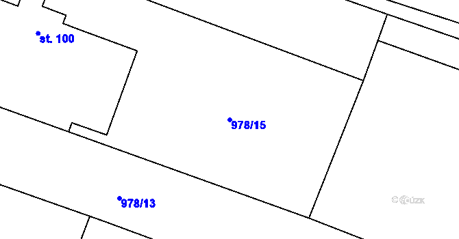 Parcela st. 978/15 v KÚ Puclice, Katastrální mapa