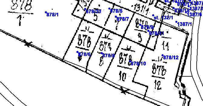 Parcela st. 878/8 v KÚ Puclice, Katastrální mapa