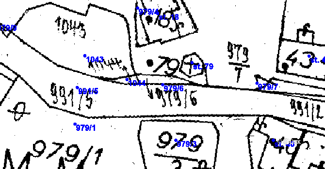 Parcela st. 979/6 v KÚ Puclice, Katastrální mapa