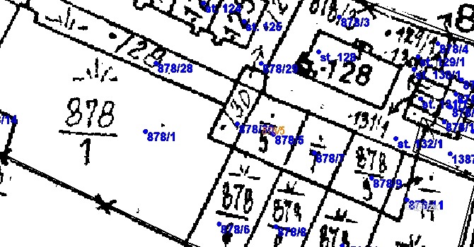 Parcela st. 878/30 v KÚ Puclice, Katastrální mapa