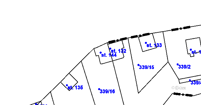 Parcela st. 144 v KÚ Pucov, Katastrální mapa