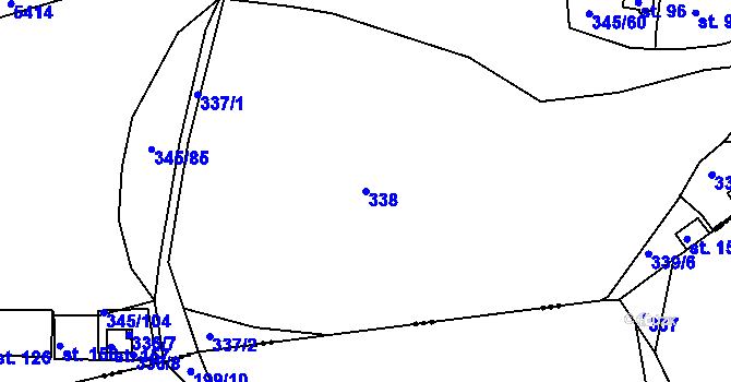 Parcela st. 338 v KÚ Pucov, Katastrální mapa