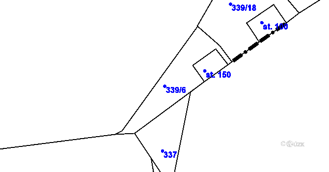 Parcela st. 339/6 v KÚ Pucov, Katastrální mapa