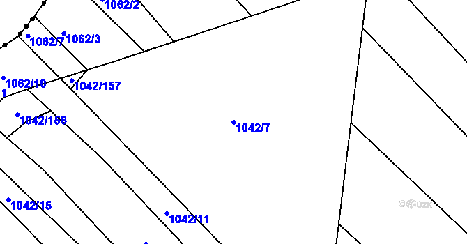 Parcela st. 1042/7 v KÚ Pucov, Katastrální mapa