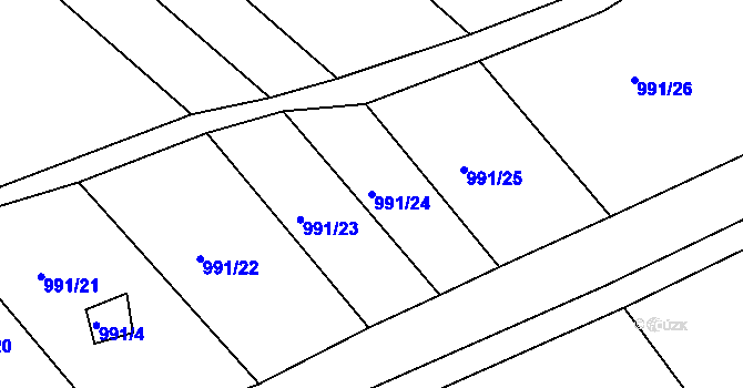 Parcela st. 991/24 v KÚ Pucov, Katastrální mapa