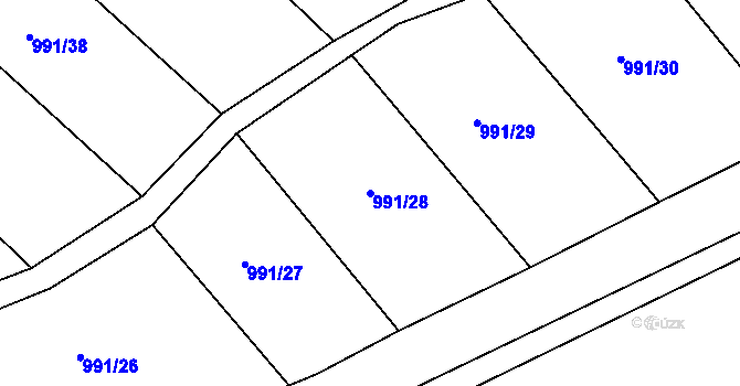 Parcela st. 991/28 v KÚ Pucov, Katastrální mapa