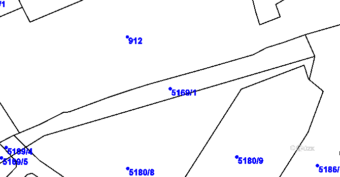 Parcela st. 5169/1 v KÚ Pucov, Katastrální mapa