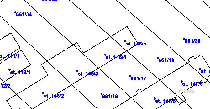 Parcela st. 146/4 v KÚ Pucov, Katastrální mapa