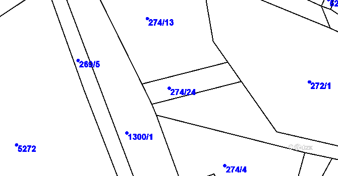 Parcela st. 274/24 v KÚ Pucov, Katastrální mapa