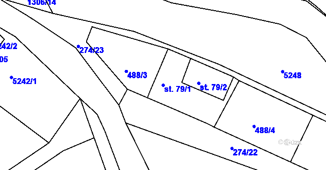 Parcela st. 79/1 v KÚ Pucov, Katastrální mapa