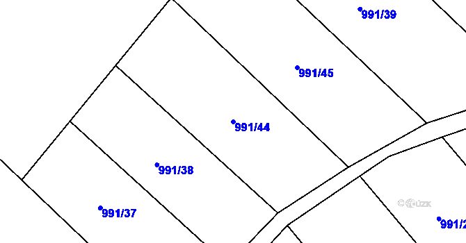 Parcela st. 991/44 v KÚ Pucov, Katastrální mapa