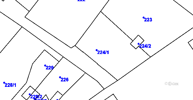 Parcela st. 224/1 v KÚ Pudlov, Katastrální mapa