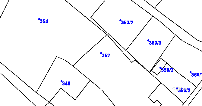 Parcela st. 352 v KÚ Pudlov, Katastrální mapa