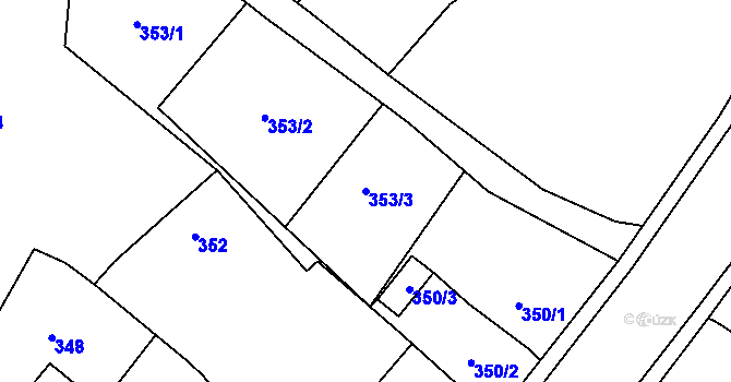Parcela st. 353/3 v KÚ Pudlov, Katastrální mapa