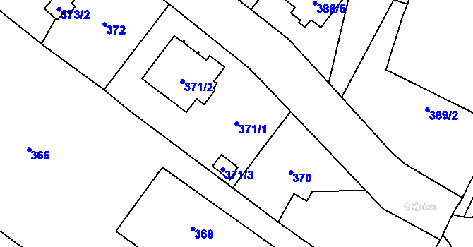 Parcela st. 371/1 v KÚ Pudlov, Katastrální mapa