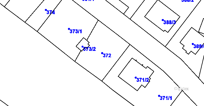 Parcela st. 372 v KÚ Pudlov, Katastrální mapa