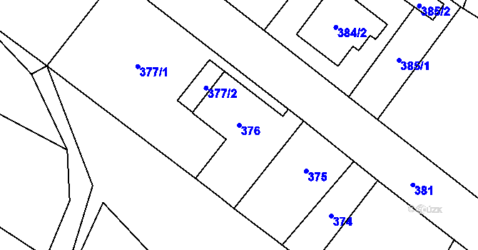 Parcela st. 376 v KÚ Pudlov, Katastrální mapa