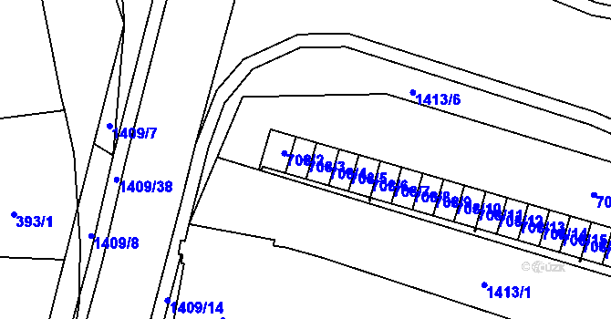 Parcela st. 708/3 v KÚ Pudlov, Katastrální mapa