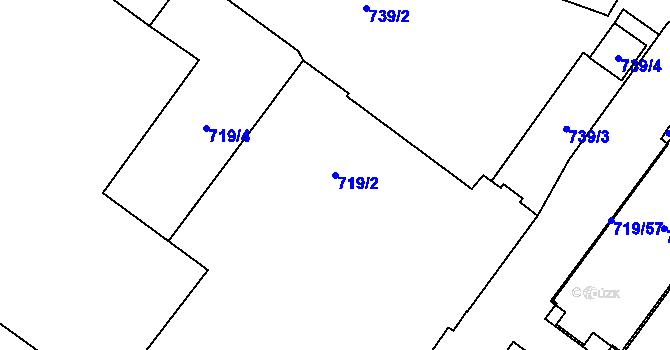 Parcela st. 719/2 v KÚ Pudlov, Katastrální mapa