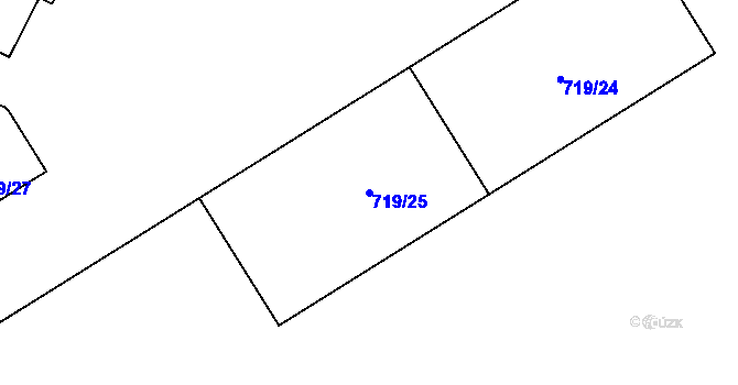 Parcela st. 719/25 v KÚ Pudlov, Katastrální mapa