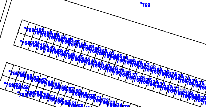 Parcela st. 768/163 v KÚ Pudlov, Katastrální mapa