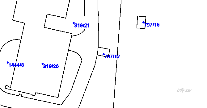 Parcela st. 797/12 v KÚ Pudlov, Katastrální mapa
