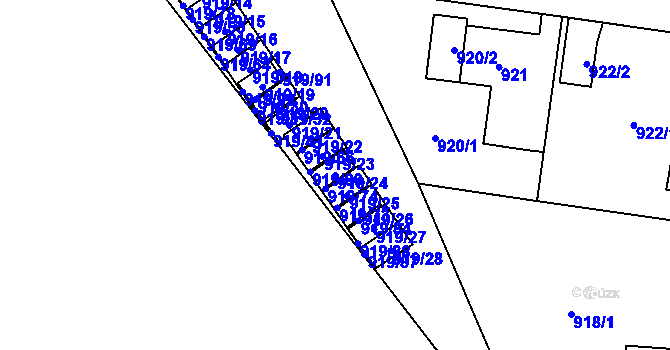 Parcela st. 919/24 v KÚ Pudlov, Katastrální mapa