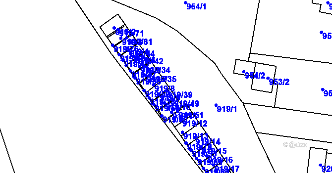 Parcela st. 919/37 v KÚ Pudlov, Katastrální mapa