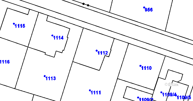 Parcela st. 1112 v KÚ Pudlov, Katastrální mapa