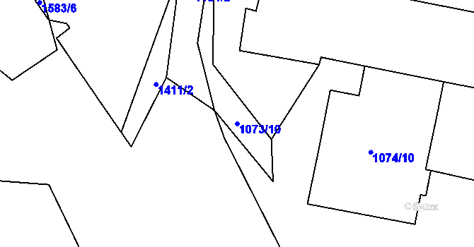 Parcela st. 1073/10 v KÚ Pudlov, Katastrální mapa