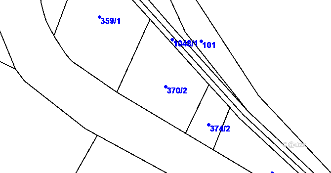 Parcela st. 370/2 v KÚ Puklice, Katastrální mapa