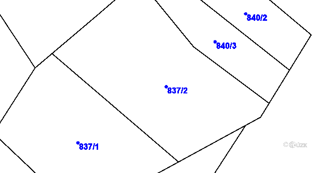 Parcela st. 837/2 v KÚ Puklice, Katastrální mapa