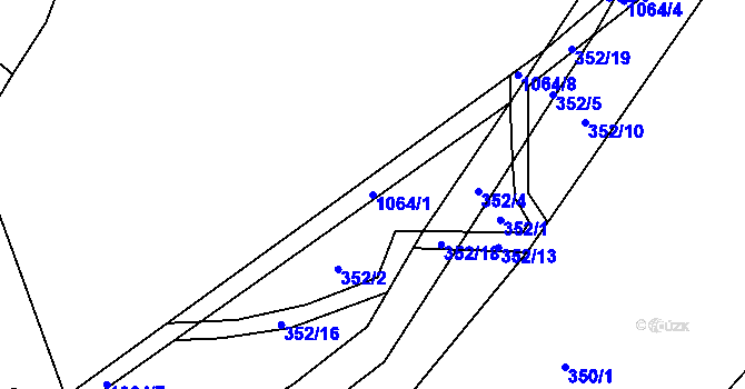 Parcela st. 1064/1 v KÚ Puklice, Katastrální mapa