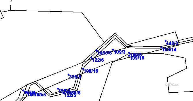 Parcela st. 1065/6 v KÚ Puklice, Katastrální mapa