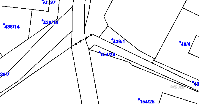 Parcela st. 154/29 v KÚ Puklice, Katastrální mapa
