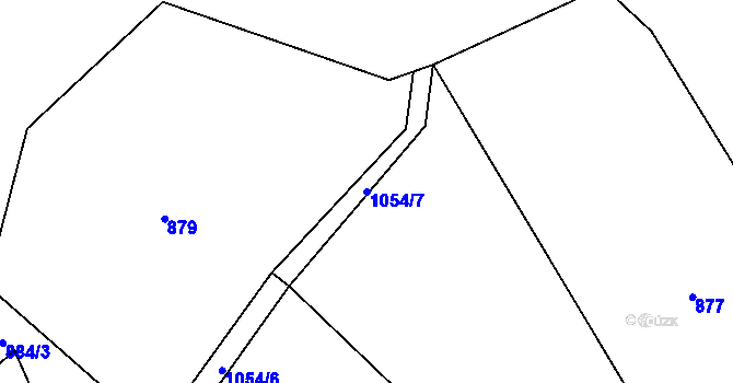 Parcela st. 1054/7 v KÚ Puklice, Katastrální mapa