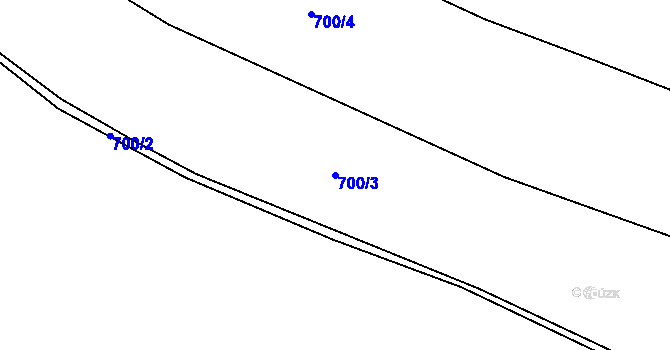 Parcela st. 700/3 v KÚ Puklice, Katastrální mapa