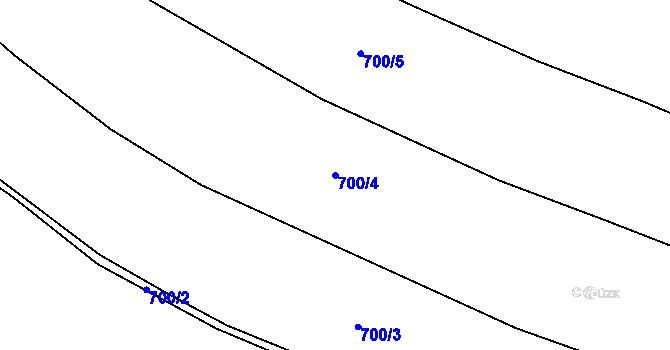 Parcela st. 700/4 v KÚ Puklice, Katastrální mapa