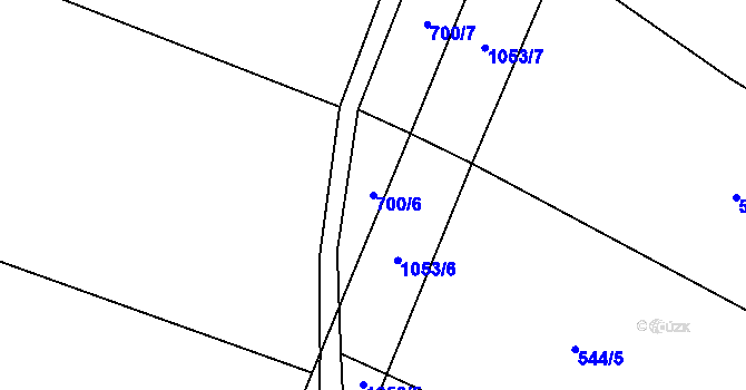 Parcela st. 700/6 v KÚ Puklice, Katastrální mapa