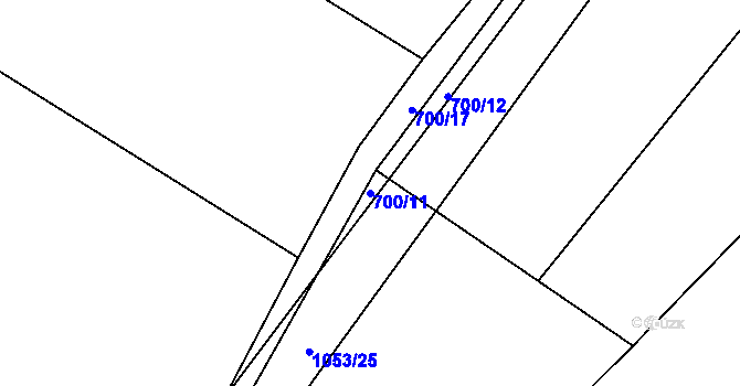 Parcela st. 700/11 v KÚ Puklice, Katastrální mapa