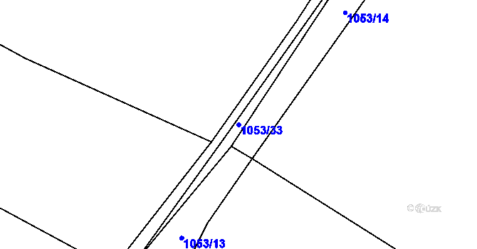 Parcela st. 1053/33 v KÚ Puklice, Katastrální mapa