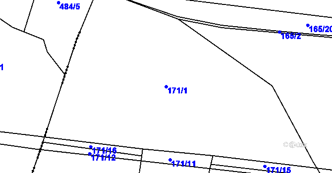 Parcela st. 171/1 v KÚ Puklice, Katastrální mapa