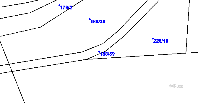 Parcela st. 188/39 v KÚ Puklice, Katastrální mapa
