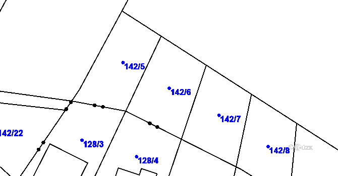 Parcela st. 142/6 v KÚ Studénky, Katastrální mapa