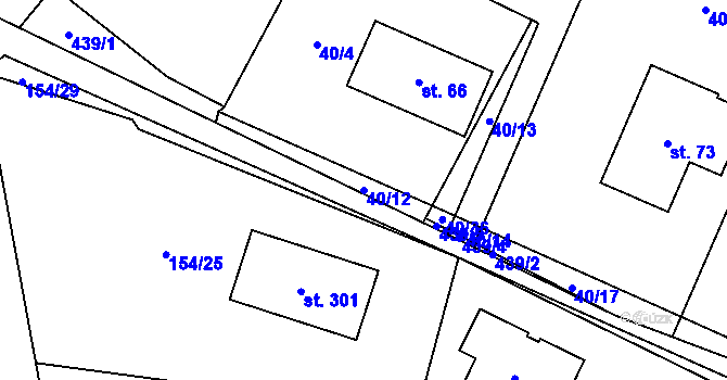 Parcela st. 40/12 v KÚ Studénky, Katastrální mapa