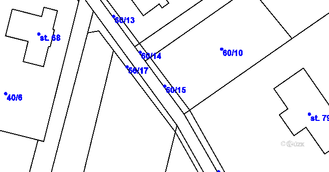 Parcela st. 60/15 v KÚ Studénky, Katastrální mapa